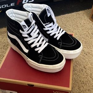 Vans Black & White High Top Skate Sneakers
